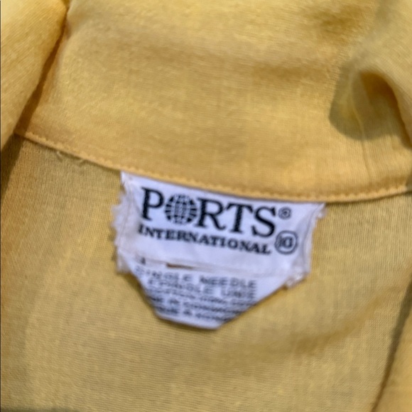 Vintage Ports sz 10 (fits smaller) Marigold Yellow Sleeveless Shirtdress pockets - Picture 7 of 13